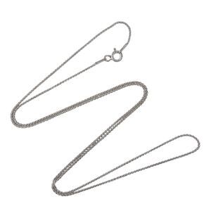 Estate Italy Sterling Silver 925 1.0mm Spiga Chain Necklace 20"